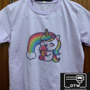 Unicorn Eating Ice Cream Rainbow T-Shirt
