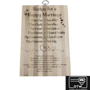 Recipe for a Happy Marriage Cutting Board