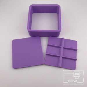 75mm Square Shallow Cut Snap Off Slab Bath Bomb Mould